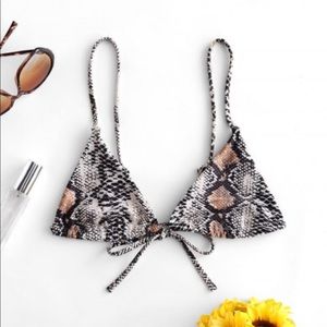 NWT snake print bikini top